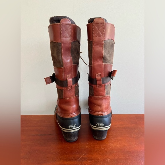 Sorel Conquest Carly II Tall Lace-Up Boot, Cognac/Tan/Black, 10 - Picture 3 of 12